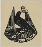 Artist: b'Thake, Eric.' | Title: b'Bookplate: John Gartner' | Date: (1927-43) | Technique: b'linocut, printed in black ink, from one block'