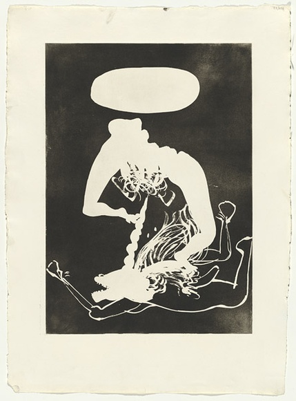 Artist: b'BOYD, Arthur' | Title: b'(with oval hole).' | Date: 1973-74 | Technique: b'aquatint, printed in black ink, from one plate' | Copyright: b'Reproduced with permission of Bundanon Trust'