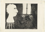 Artist: b'BOYD, Arthur' | Title: b'Potter with beast and sculptured head (Interior).' | Date: (1968-69) | Technique: b'etching and aquatint, printed in black ink, from one plate' | Copyright: b'Reproduced with permission of Bundanon Trust'