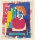 Title: b'[Still life]' | Technique: b'linocut, printed in colour, from multiple blocks'