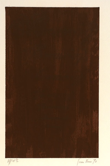 Artist: b'Norrie, Susan.' | Title: b'Untitled' | Date: 1990 | Technique: b'lithograph and etching, printed in black and red ink, from one stone [or plate]'