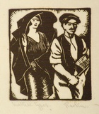 Artist: b'Hawkins, Weaver.' | Title: b'Maltese types' | Date: c.1928 | Technique: b'wood-engraving, printed in black ink, from one block' | Copyright: b'The Estate of H.F Weaver Hawkins'