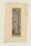 Title: not titled [female figure in Nature] | Date: c.1954 | Technique: etching, printed in brown ink, from one plate