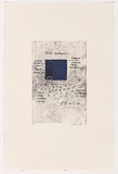 Artist: Bennett, Gordon. | Title: not titled [blue retreat] | Date: 1993 | Technique: soft-ground etching, printed in black and blue ink, from two plates | Copyright: © Gordon Bennett, Licensed by VISCOPY, Australia