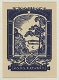 Artist: FEINT, Adrian | Title: Bookplate: Zara Gowrie. | Date: 1944 | Technique: wood-engraving, printed in black ink, from one block | Copyright: Courtesy the Estate of Adrian Feint