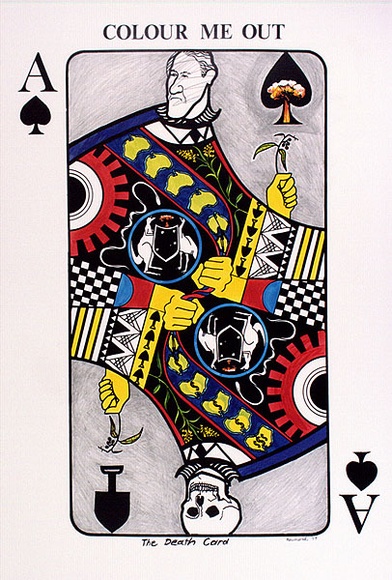 Artist: b'Newmarch, Ann.' | Title: b'The death card' | Date: 1979 | Technique: b'screenprint, printed in colour, from multiple stencils'