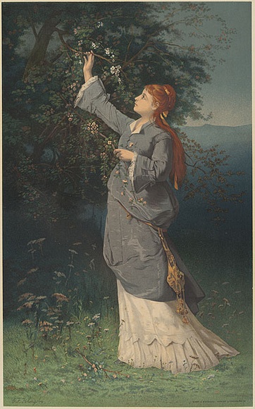 Title: b'Spring.' | Date: 1883 | Technique: b'lithograph, printed in colour, from multiple stones'