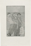 Artist: b'WALKER, Murray' | Title: b'Three women waiting.' | Date: 1973 | Technique: b'etching, printed in black ink, from one plate'