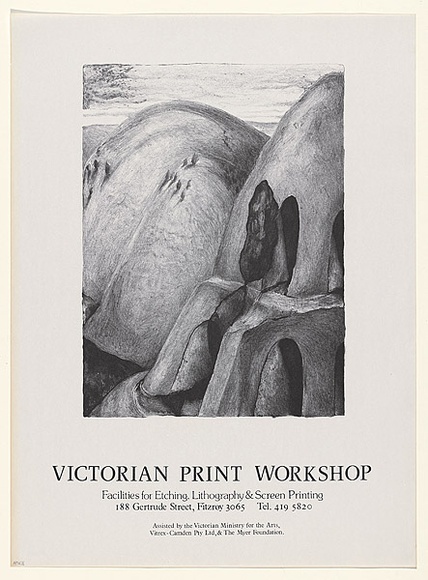 Artist: b'Johnstone, Ruth.' | Title: b'Victorian Print Workshop. Facilities for etching, lithography and screen printing' | Date: c1987 | Technique: b'offset-lithograph, printed in black ink, from one stone'