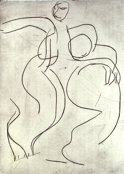 Artist: Furlonger, Joe. | Title: Bather | Date: 1989 | Technique: drypoint, printed in black ink with plate-tone, from one plate