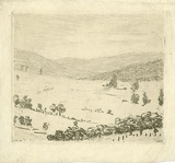 Artist: Farmer, John. | Title: (Landscape). | Date: (1950s) | Technique: softground etching, printed in grey ink, from one  plate