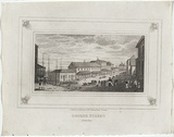 Artist: b'Carmichael, John.' | Title: b'George Street from the wharf.' | Date: 1829 | Technique: b'engraving, printed in black ink, from one copper plate'