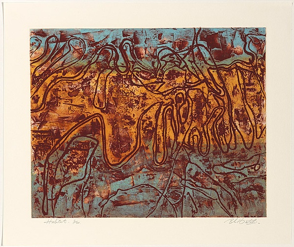 Title: Habitat | Date: 1978 | Technique: collagraph, printed in colour, from multiple plates