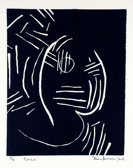 Artist: b'Burn, Ian.' | Title: b'Torso.' | Date: 1964 | Technique: b'linocut, printed in black ink, from one block'