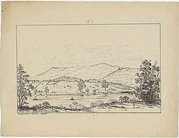 Title: b'Kangaroo Point' | Date: c.1853 | Technique: b'lithograph, printed in black ink, from one stone'