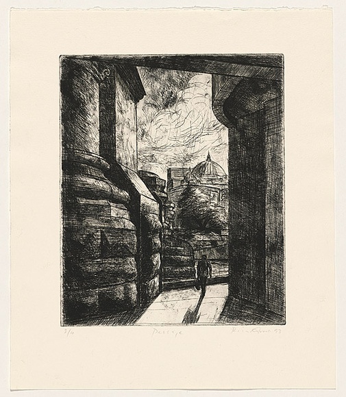 Artist: b'AMOR, Rick' | Title: b'Passage.' | Date: 1993 | Technique: b'etching, printed in black ink with plate-tone, from one plate'