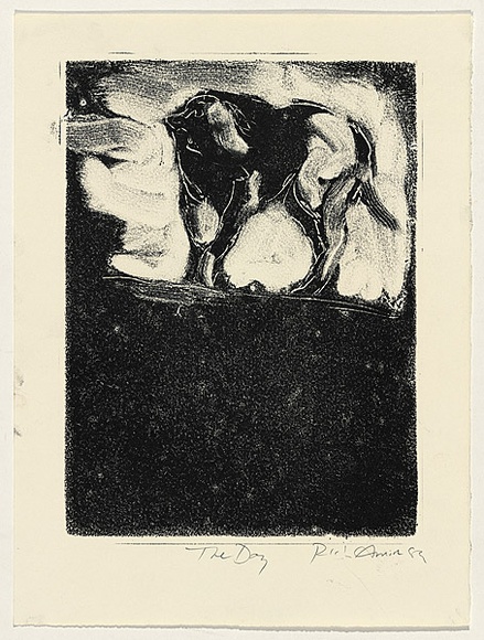 Artist: b'AMOR, Rick' | Title: b'The dog.' | Date: 1989 | Technique: b'monotype, printed in black ink, from one plate'