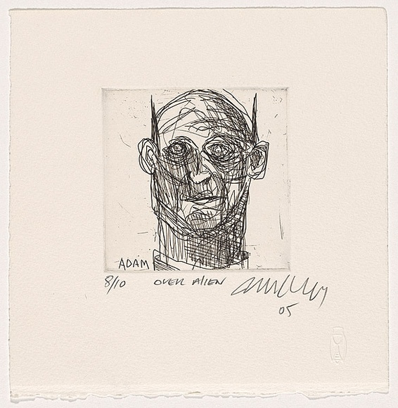 Artist: b'Cullen, Adam.' | Title: b'Self portrait' | Date: 2005 | Technique: b'etching, printed in black ink, from one plate'