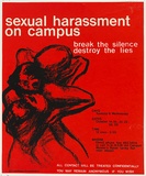 Artist: Women's Warehouse Screenprinters. | Title: Sexual harassment on campus | Date: 1980 | Technique: screenprint, printed in colour, from two stencils