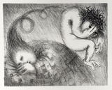 Artist: b'BOYD, Arthur' | Title: b'St Francis when young dreaming of a hunchback.' | Date: (1965) | Technique: b'lithograph, printed in black ink, from one plate' | Copyright: b'Reproduced with permission of Bundanon Trust'