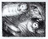 Artist: b'BOYD, Arthur' | Title: b'St Francis when young dreaming of fine clothes and armour.' | Date: (1965) | Technique: b'lithograph, printed in black ink, from one plate' | Copyright: b'Reproduced with permission of Bundanon Trust'