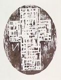 Artist: b'Nixon, John.' | Title: b'not titled' | Date: 1985 | Technique: b'woodcut, printed in red-brown ink, from one block'