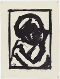 Artist: b'MADDOCK, Bea' | Title: b'Boy eating' | Date: January 1963 | Technique: b'lithograph worked in touche, printed in black ink by hand-burnishing, from one stone'