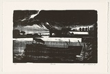 Artist: b'AMOR, Rick' | Title: b'Barge.' | Date: 1995 | Technique: b'woodcut, printed in black ink, from one block'