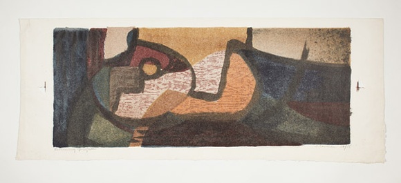 Artist: b'Courier, Jack.' | Title: b'Reclining figure.' | Technique: b'lithograph, printed in colour, from multiple stones [or plates]'