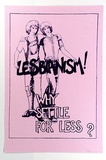 Artist: Speirs, Andrew. | Title: Lesbianism! Why settle for less? | Date: 1979 | Technique: screenprint, printed in colour, from multiple stencils