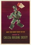 Artist: b'Bainbridge, John.' | Title: b'Make your money work for you.' | Date: 1950's | Technique: b'lithograph, printed in colour, from multiple stones'