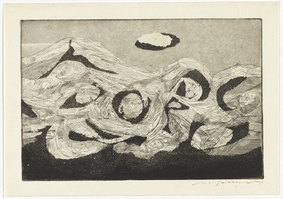 Artist: b'SELLBACH, Udo' | Title: b'(Mountains)' | Date: (1960s) | Technique: b'etching and aquatint, printed in black ink, from one plate, with plate-tone'