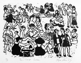 Artist: Allen, Joyce. | Title: The large ladies. | Date: 1987 | Technique: linocut, printed in black ink, from one block
