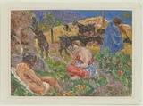 Artist: BUNNY, Rupert | Title: Pastorale | Date: 1920 | Technique: monotype, printed in colour, from one zinc plate