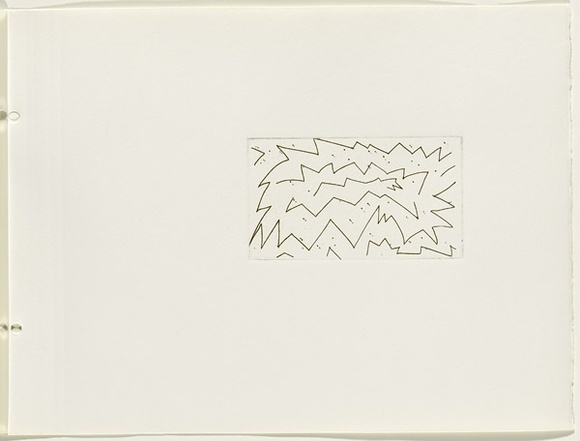 Artist: b'JACKS, Robert' | Title: b'not titled [abstract linear composition]. [leaf 22 : recto].' | Date: 1978 | Technique: b'etching, printed in black ink, from one plate'