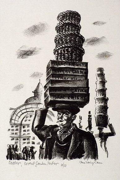 Artist: b'Missingham, Hal.' | Title: b'London characters, Covent Garden porter.' | Date: 1935 | Technique: b'lithograph, printed in black ink, from one stone [or plate]'