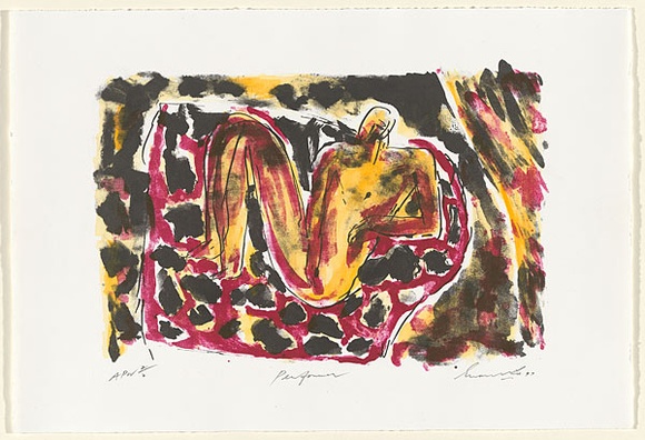 Artist: b'Lee, Graeme.' | Title: b'Performer' | Date: 1997, August | Technique: b'lithograph, printed in colour, from multiple stones; hand-coloured'