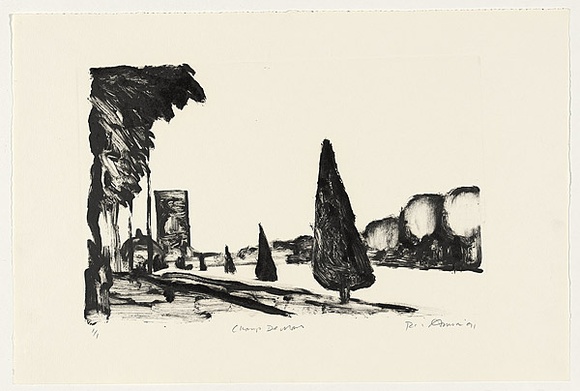 Artist: b'AMOR, Rick' | Title: b'Champ de Mars.' | Date: 1991 | Technique: b'monotype, printed in black ink, from one plate'