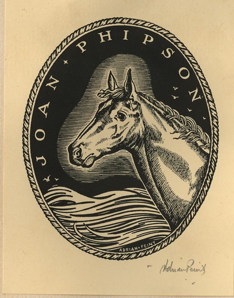 Artist: b'FEINT, Adrian' | Title: b'Bookplate: Joan Phipson.' | Date: (1938) | Technique: b'process block, printed in black ink, from one block' | Copyright: b'Courtesy the Estate of Adrian Feint'