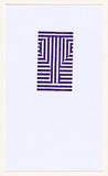 Title: b'not titled [purple stamp of lines in two directions comprising a rectangle]' | Date: 2007 | Technique: b'hand-stamped postcard'