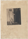 Artist: b'MADDOCK, Bea' | Title: b'Figure and shadow I' | Date: October 1965 | Technique: b'line-etching and aquatint, printed in black ink with plate-tone, from one copper plate'