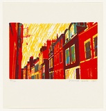 Artist: b'Wells, Dianna.' | Title: b'not titled [streetscape]' | Date: 1980 | Technique: b'photo-screenprint, printed in colour, from three stencils'