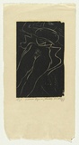 Artist: AMOR, Rick | Title: Woman exposing herself. | Date: 1988 | Technique: woodcut, printed in black ink, from one block