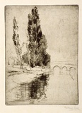 Artist: LONG, Sydney | Title: The Arun at Pulborough | Date: 1923 | Technique: drypoint and burnishing, printed in black ink with plate tone, from one zinc plate | Copyright: Reproduced with the kind permission of the Ophthalmic Research Institute of Australia