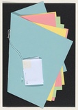 Artist: b'SELENITSCH, Alex' | Title: b'Four folds' | Date: 2000 | Technique: b'folded coloured paper, string, tape'