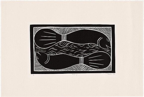 Artist: Marika, Banduk. | Title: Baypinga | Date: 1987 | Technique: linocut, printed in black ink, from one block | Copyright: © Banduk Marika. Licensed by VISCOPY, Australia
