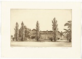 Artist: b'PLATT, Austin' | Title: b'Sydney Girls High School, Moore Park' | Date: 1945 | Technique: b'etching, printed in black ink, from one plate'