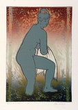 Artist: Sumner, Alan. | Title: Girl with a towel | Date: c.1948 | Technique: screenprint, printed in colour, from four stencils
