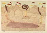 Artist: b'Bowen, Dean.' | Title: b'Queenstown landscape' | Date: 1989 | Technique: b'lithograph, printed in colour, from multiple stones'