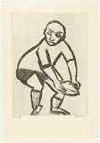 Artist: b'Dickerson, Robert.' | Title: b'The football' | Date: 2000, July | Technique: b'sugar-lift etching and aquatint, printed in black ink, from one zinc plate'